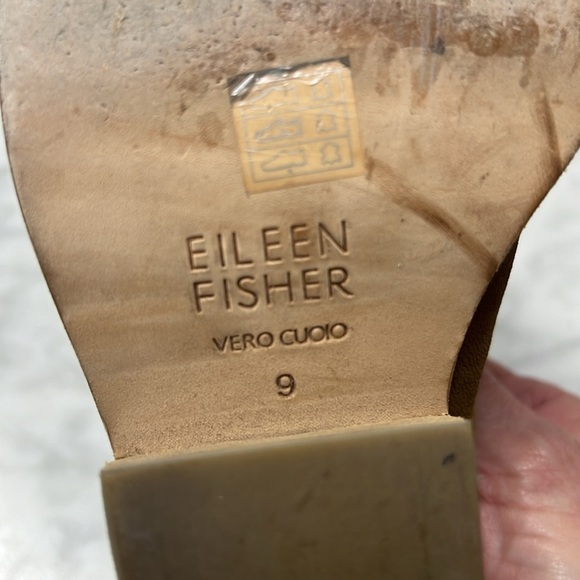 Eileen Fisher Tan Suede Heeled Bootie Size 9 - Picture 10 of 12